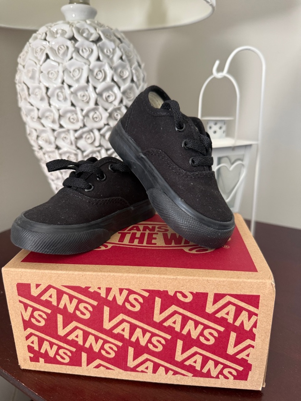 Vans Kids Black Canvas Low-Top Lace Sneakers